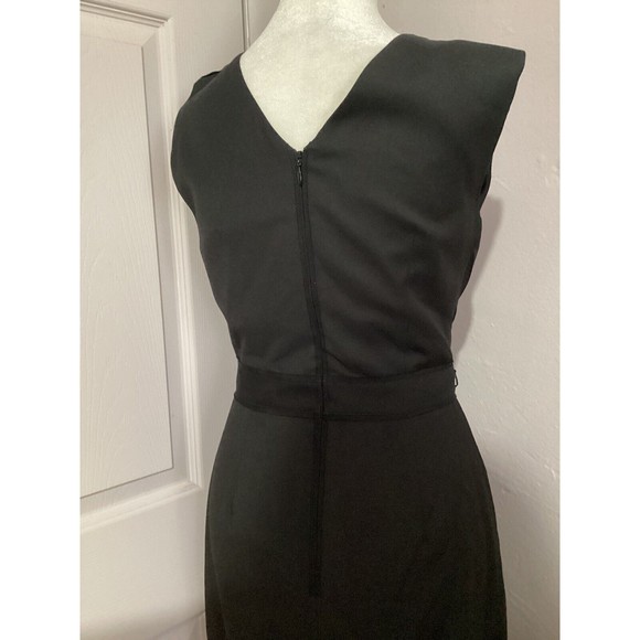 Ted Baker Black Spiral Pleated Knee Length Sleeveless Sheath Dress - Picture 6 of 8